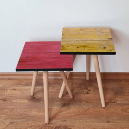 Hanah Home Juego de Mesas Nido Rosa y Amarillo
